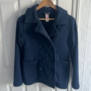 Patagonia Women’s Navy Double-Breasted Fleece Peacoat